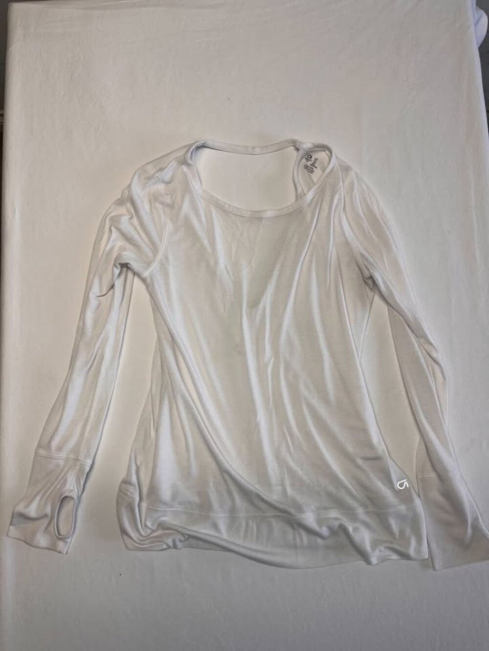 Gap Womens S Active Casual Lot 2pc GapFit White Long Sleeve Camo Tank Top